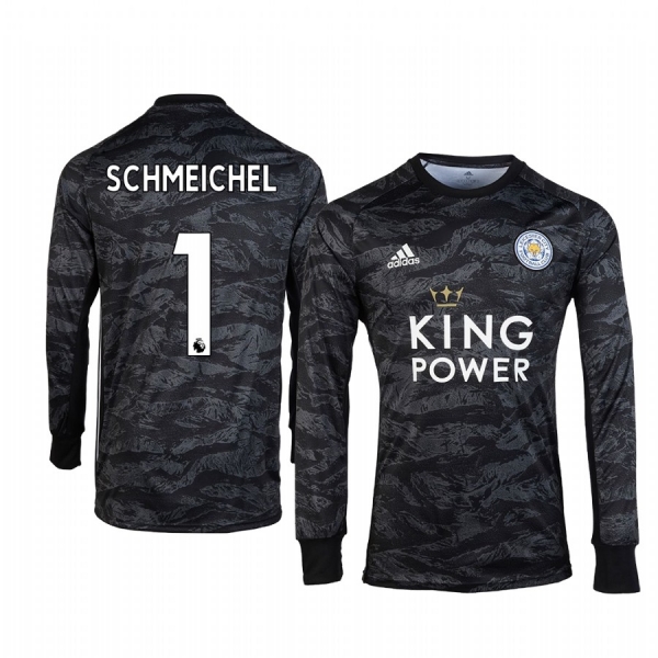 Youth 19-20 Leicester City Kasper Schmeichel Black Goalkeeper Long Sleeve Jersey