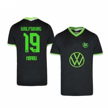 Kevin Mbabu VfL Wolfsburg 2020-21 Home Men's Green Short Sleeve Jersey