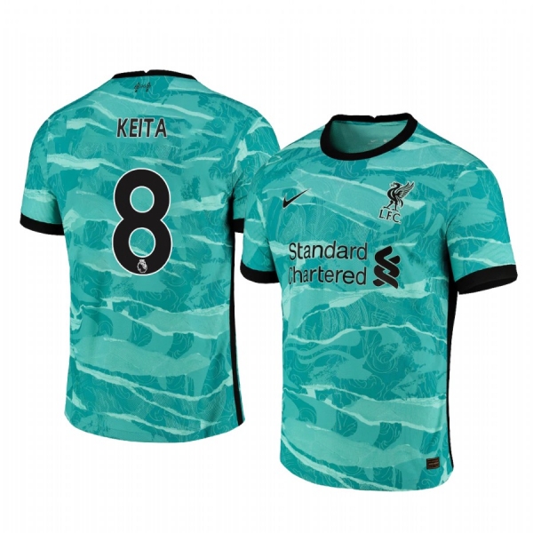 Naby Keita Liverpool 2020-21 Away Men's Green Short Sleeve Jersey