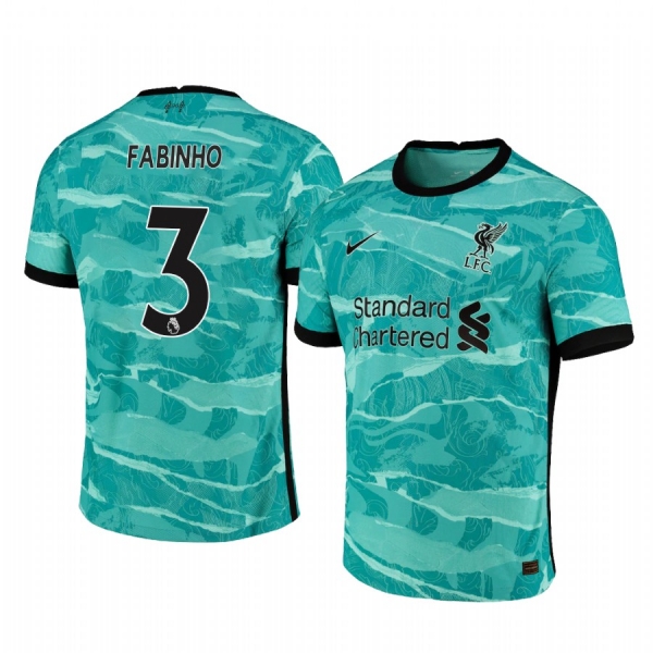 Fabinho Liverpool 2020-21 Away Men's Green Short Sleeve Jersey