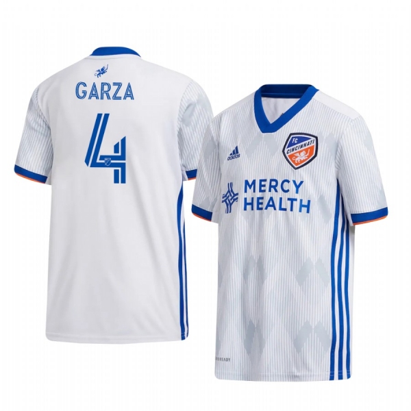 Youth Greg Garza FC Cincinnati 2020-21 Away White Short Sleeve Jersey