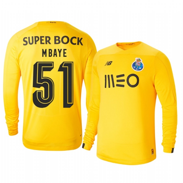 Porto Mouhamed Mbaye Yellow Goalkeeper Third Jersey 19-20 Men's