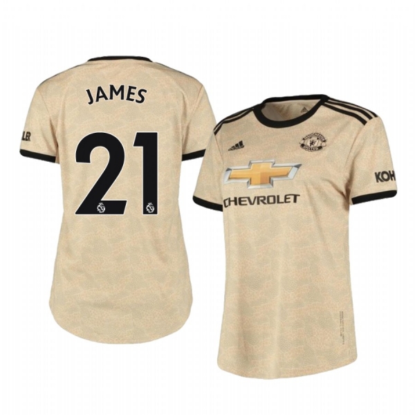 Women's Daniel James Manchester United Away Short Sleeve Jersey 19-20