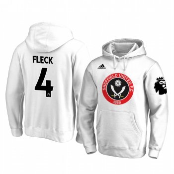 John Fleck Sheffield United Team Logo White Iconic Pullover Hoodie