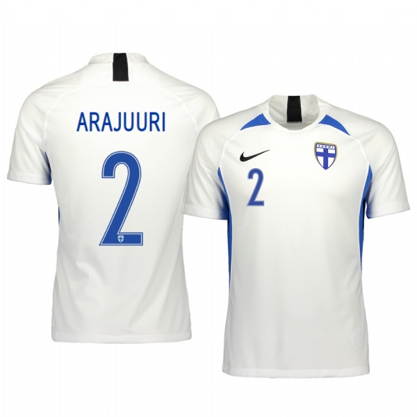 Finland Paulus Arajuuri Men's 2020 Home Authentic Short Sleeve Jersey