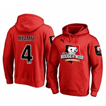 Gerzino Nyamsi Stade Rennais Red Team Logo Pullover Hoodie