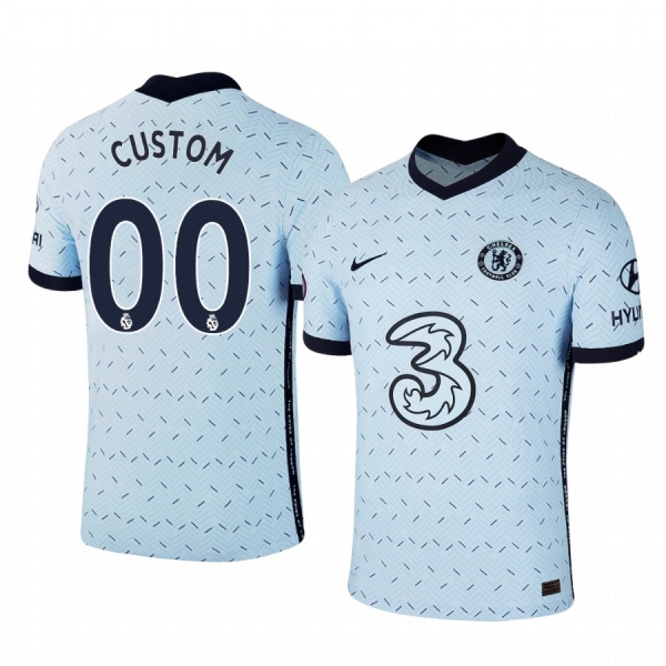 Custom Chelsea 2020-21 Away Replica Short Sleeve Light Blue Jersey