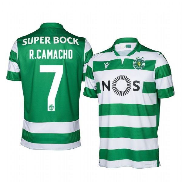 Sporting Lisbon Rafael Camacho Men's Green Home Short Sleeve Jersey 19-20