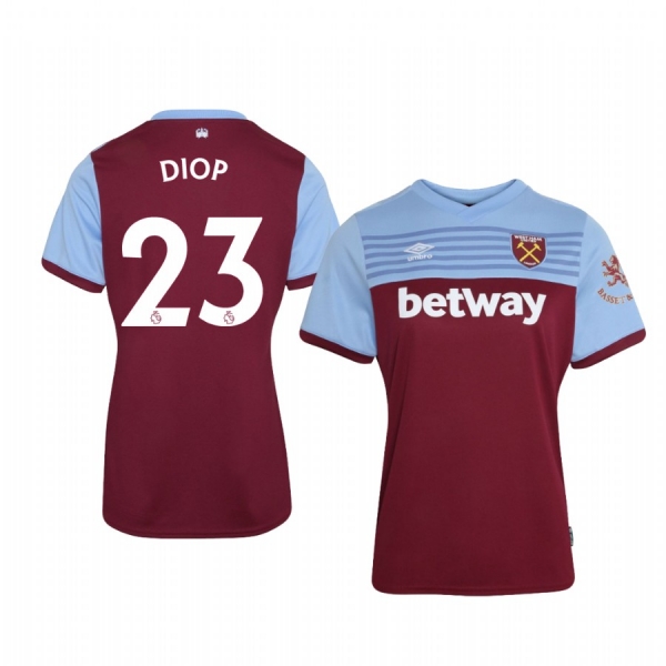 Women's Issa Diop West Ham United Home Short Sleeve Jersey 19-20