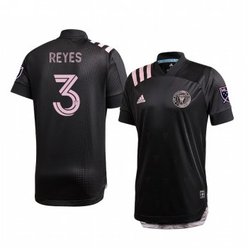 Andres Reyes Inter Miami Black 2020 Inaugural Away Men's Authentic Short Sleeve Jersey