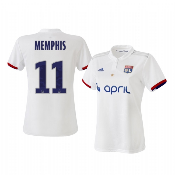 Women's Olympique Lyonnais Memphis Depay Home Jersey 19-20