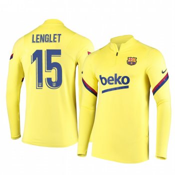 Clément Lenglet Barcelona Men's Gold Strike Drill Quarter-Zip Jacket Raglan Sleeves