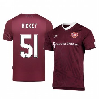 Heart of Midlothian Aaron Hickey Men's 19-20 Home Replica Short Sleeve Jersey