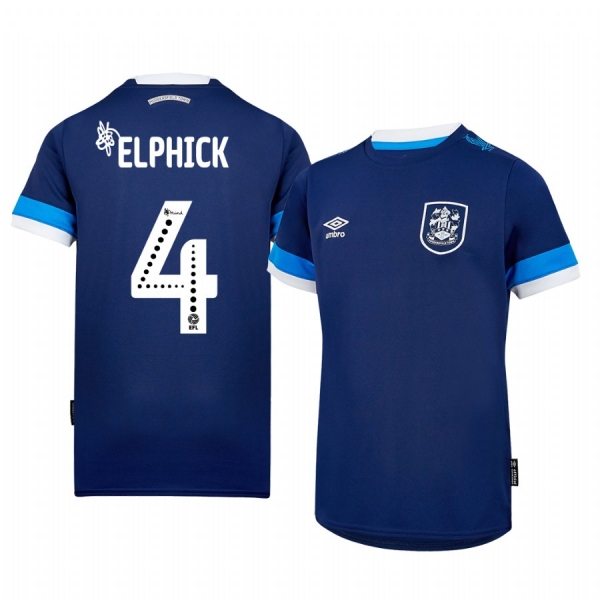 Huddersfield Town Tommy Elphick 19-20 Away Men's Navy Short Sleeve Jersey