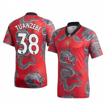 Axel Tuanzebe Manchester United 2020 Red Chinese New Year Dragon Short Sleeve Jersey