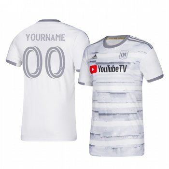 Custom Los Angeles FC 2020-21 Away Men's White Short Sleeve Jersey