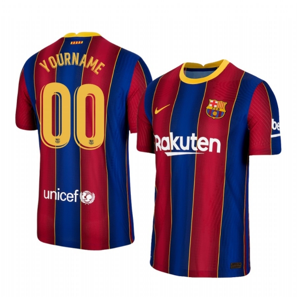 Barcelona Yourname Home Men's Authentic Short Sleeve Blue Red Jersey 2020-21