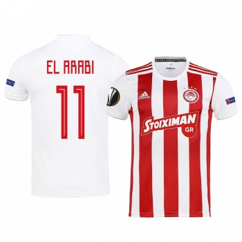 Youssef El-Arabi Olympiacos Piraeus UEFA Europa League Home Men's White Short Sleeve Jersey