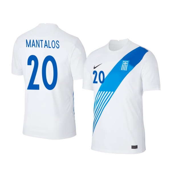 Petros Mantalos Greece 2020 White Home Men's Short Sleeve Jersey