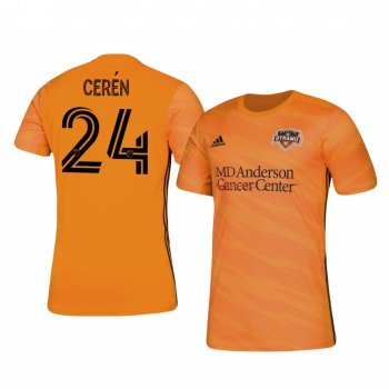 Darwin Cerén Houston Dynamo 2020-21 Home Men's Orange Short Sleeve Jersey