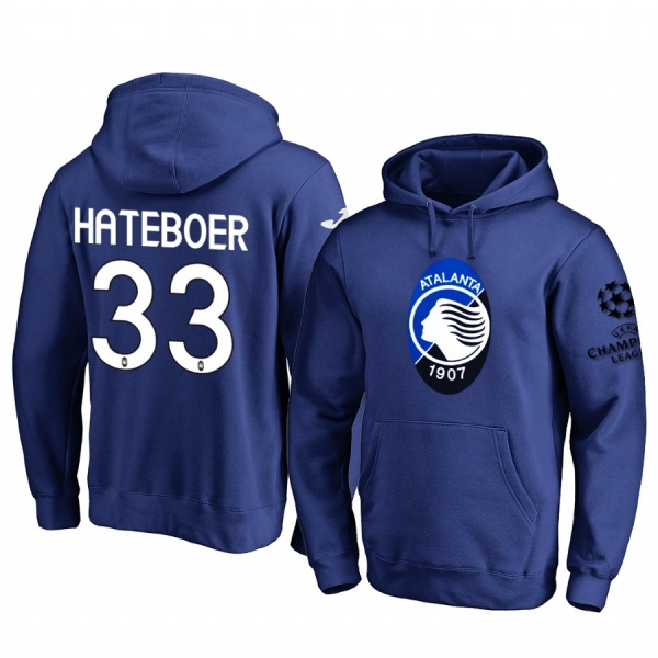 Hans Hateboer Atalanta Team Logo Royal 2020 UEFA Champion League Pullover Hoodie