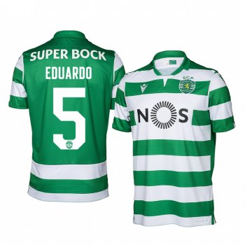 Sporting Lisbon Eduardo Men's Green Home Short Sleeve Jersey 19-20