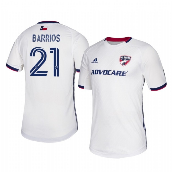 Michael Barrios FC Dallas 2020-21 Away Men's White Short Sleeve Jersey