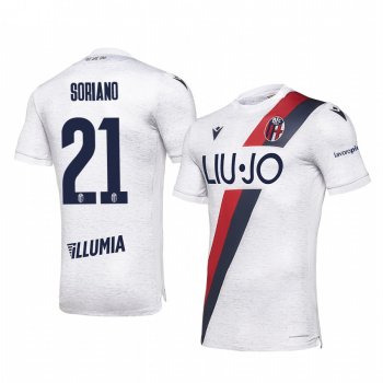 Bologna Roberto Soriano Men's White Away Short Sleeve Jersey 19-20