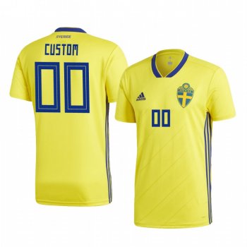 2018 World Cup Sweden Custom Men's Home Official Jersey