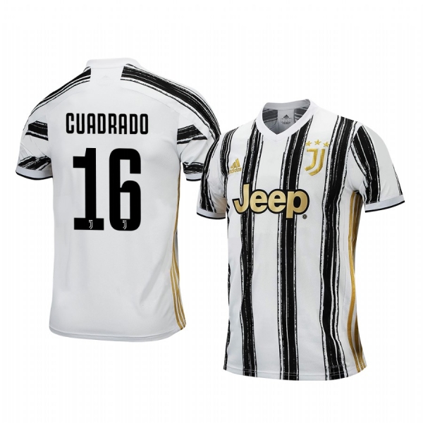 Juventus Juan Cuadrado 2020-21 Home Men's White Black Short Sleeve Jersey