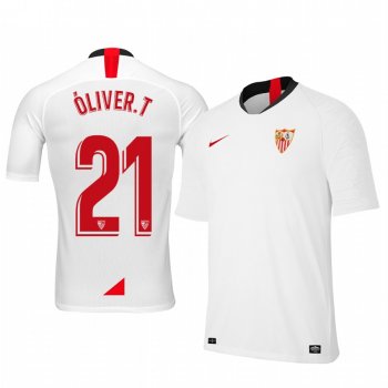 Youth Oliver Torres Sevilla 19-20 Home White Short Sleeve Jersey