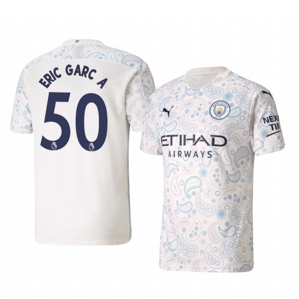 Eric García Manchester City 2020-21 Third Men's White Short Sleeve Jersey