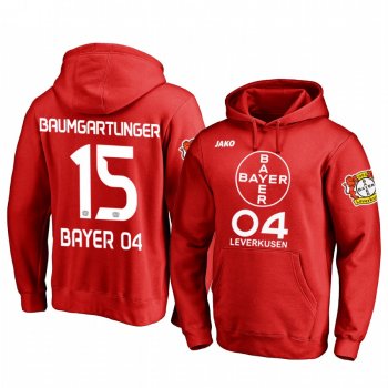 Julian Baumgartlinger Bayer Leverkusen Team Logo Red Iconic Pullover Hoodie