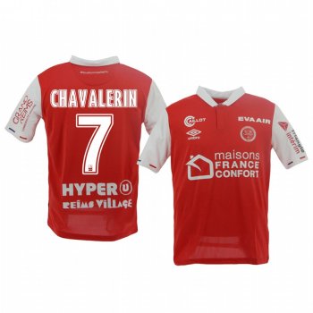 Men's Stade de Reims Xavier Chavalerin Home Jersey 19-20