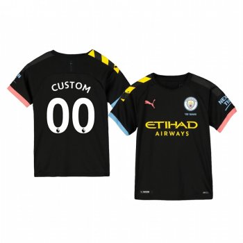 Youth Custom Manchester City Away Youth Short Sleeve Jersey 19-20