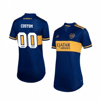 Boca Juniors Custom Women's Navy Home Short Sleeve Jersey 19-20