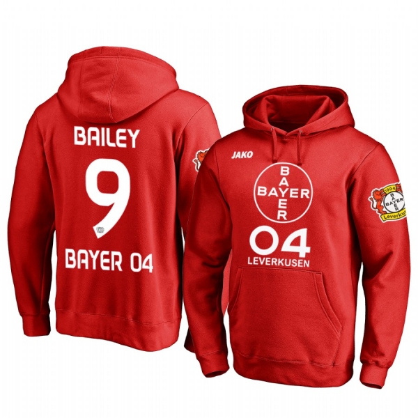 Leon Bailey Bayer Leverkusen Team Logo Red Iconic Pullover Hoodie