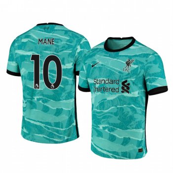 Sadio Mané Liverpool 2020-21 Away Men's Green Short Sleeve Jersey