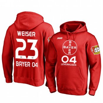 Mitchell Weiser Bayer Leverkusen Team Logo Red Iconic Pullover Hoodie