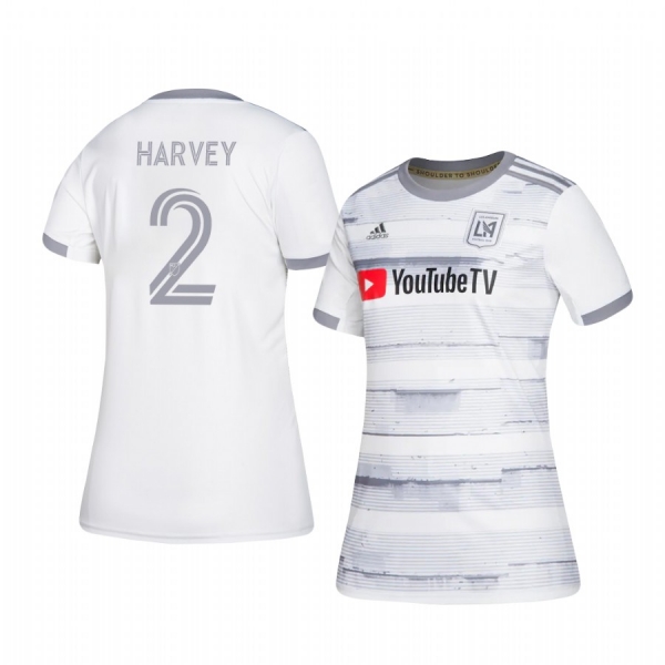 Women's Jordan Harvey Los Angeles FC 2020-21 Away Replica Short Sleeve White Jersey