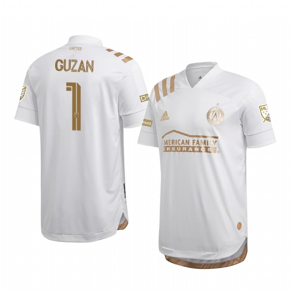 Brad Guzan Atlanta United White 2020 Kings Men's Authentic Short Sleeve Jersey