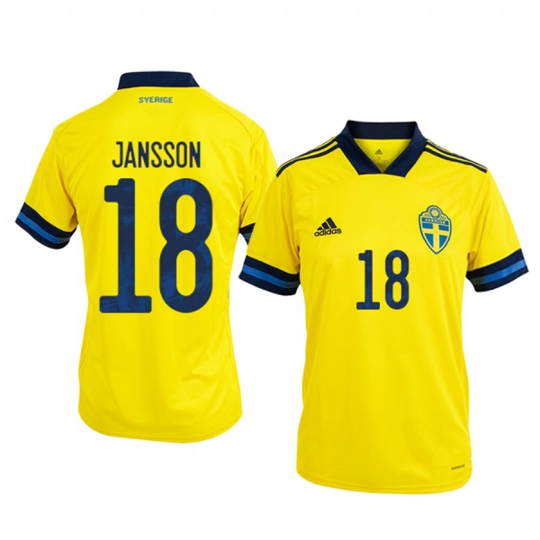 Sweden Pontus Jansson Men's 2020 Home Authentic Short Sleeve Jersey