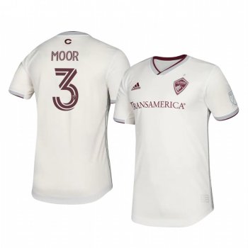 Drew Moor Colorado Rapids 2020 Away Authentic Short Sleeve White Jersey