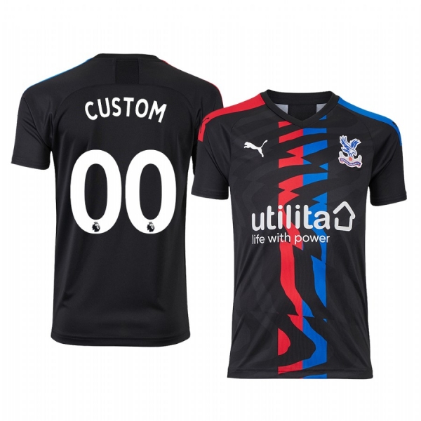 Custom Crystal Palace Away Black Short Sleeve Jersey