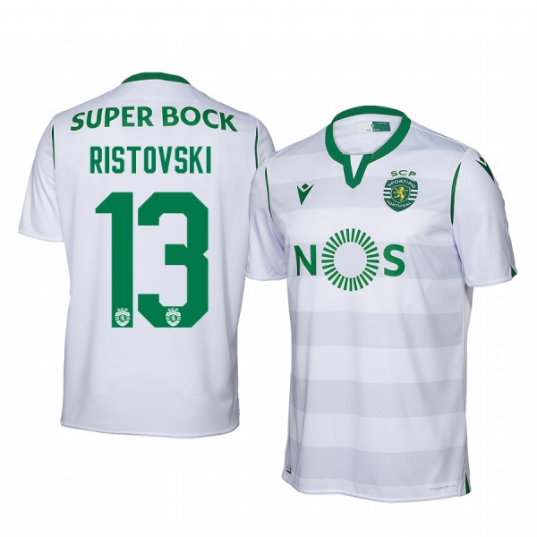 Stefan Ristovski Sporting Lisbon 19-20 Third Men's White Short Sleeve Jersey