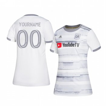 Custom Los Angeles FC 2020-21 Away Replica Short Sleeve White Jersey