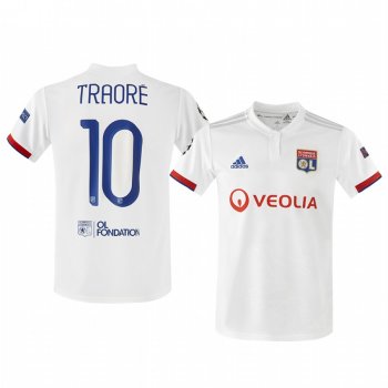 Bertrand Traore Olympique Lyonnais 2020 UEFA Champion League Home Men's White Short Sleeve Jersey