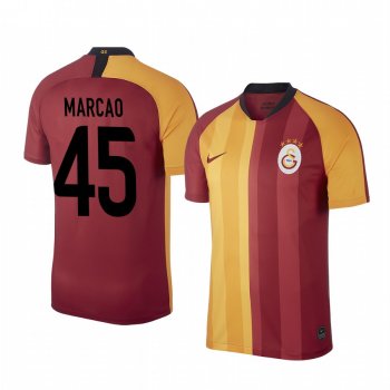 Marcao Teixeira Galatasaray 19-20 Red Yellow Home Men's Short Sleeve Jersey