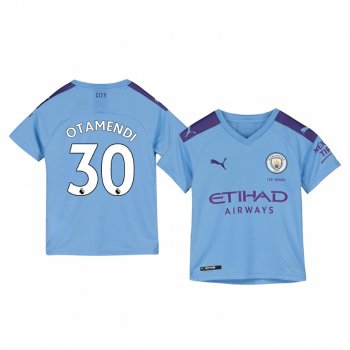 Youth Nicolás Otamendi Manchester City Home Short Sleeve Jersey 19-20