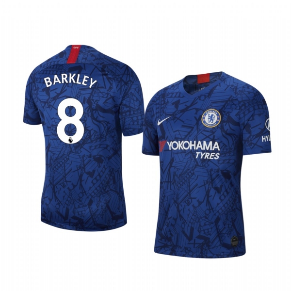 Men's Ross Barkley Chelsea Home Short Sleeve Jersey 19-20